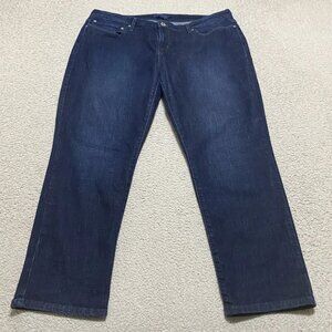 Levis Jeans Womens 18W Plus Blue Denim Dark Wash Straight Demi Curve High Rise